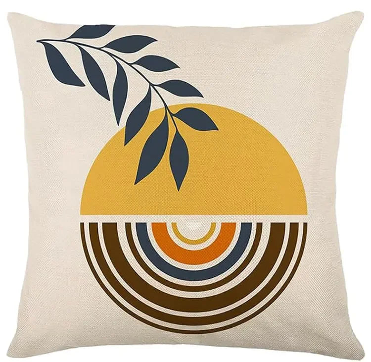 Capa de Almofada Boho Abstrata – Arco-Íris e Pôr do Sol Minimalista para Sua Decoração