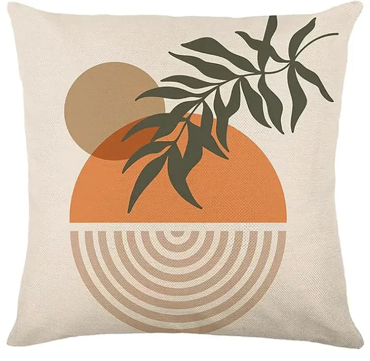Capa de Almofada Boho Abstrata – Arco-Íris e Pôr do Sol Minimalista para Sua Decoração